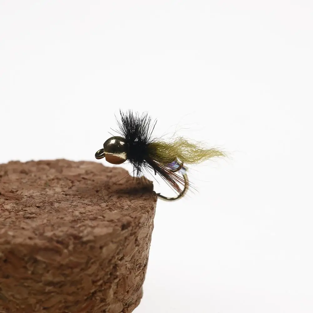 Голографическая латунная бусина Wifreo 10 шт. № 12 Нимфа Caddis Pupae мигающая тыловая