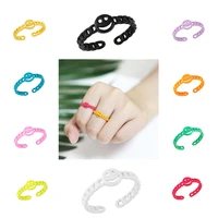 smiley face ring for women colorful macaron open ring jewelry good quality gift accessories