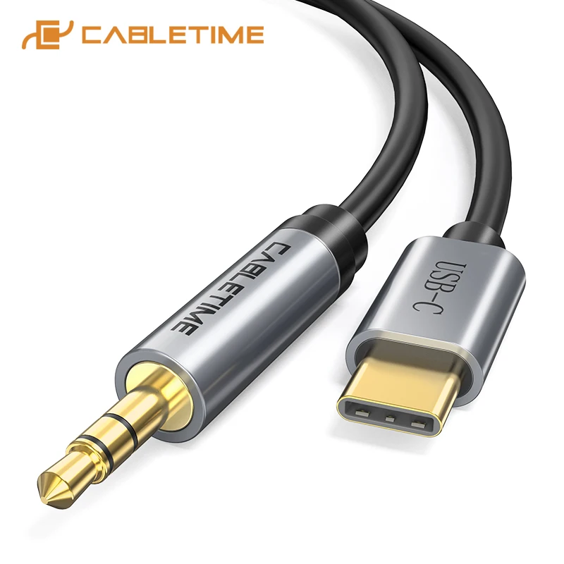 Кабель AUX CABLETIME с USB C на 3 5 мм автомобильный аудиокабель типа для Huawei Mate 20 P30 Oneplus 7 pro