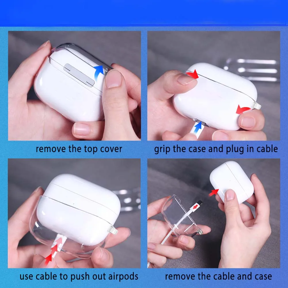 

Transparent with Pattern Earphone Case for Apple AirPods Pro Protective Bluetooth Wireless Earphone Cover Charging Box Bags