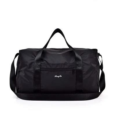 black Women Training Handbags Female Short-Distance Duffel Package Large Capacity Folding Storage Fitness Waterproof Bag Waterproof - Цвет: black