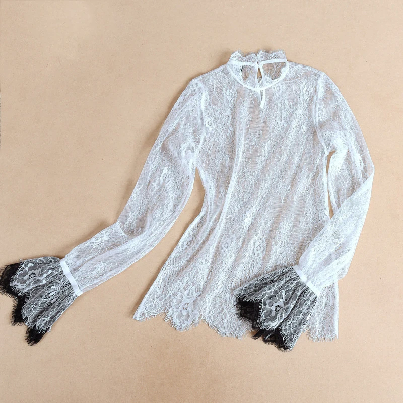 

Women's Spring and Summer Clothes Fake Collar Tops Lace Long Fake Collar Stand-up Collar Lace Shirt Decorative