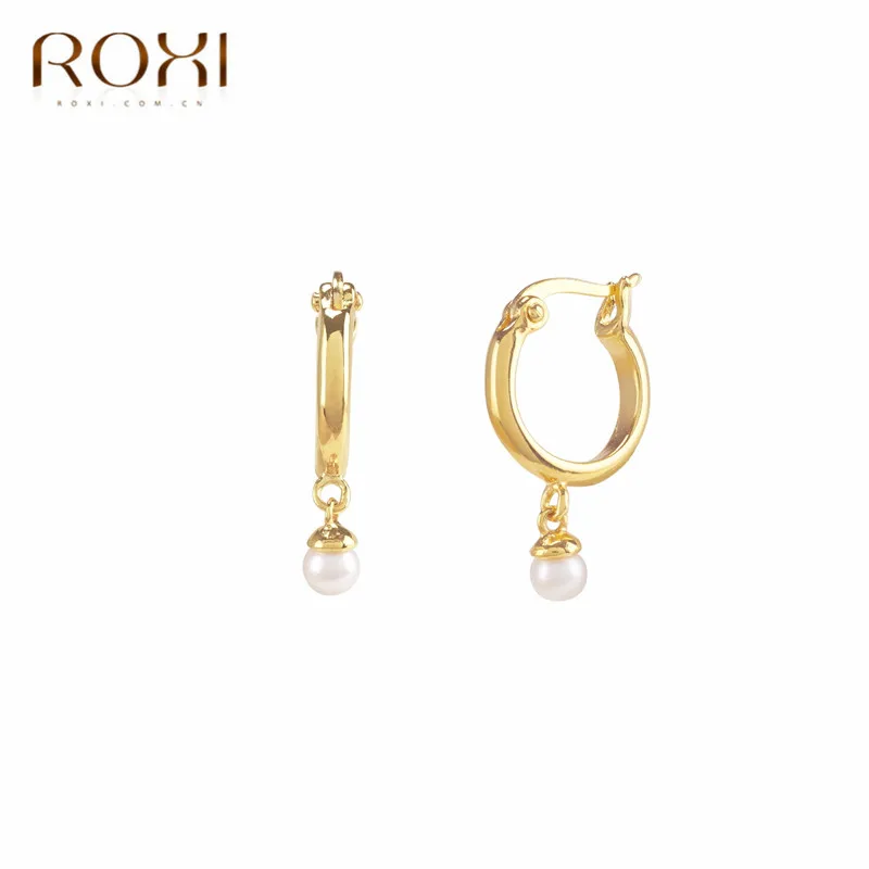 Женские серьги гвоздики ROXI из стерлингового серебра 925 пробы с жемчугом