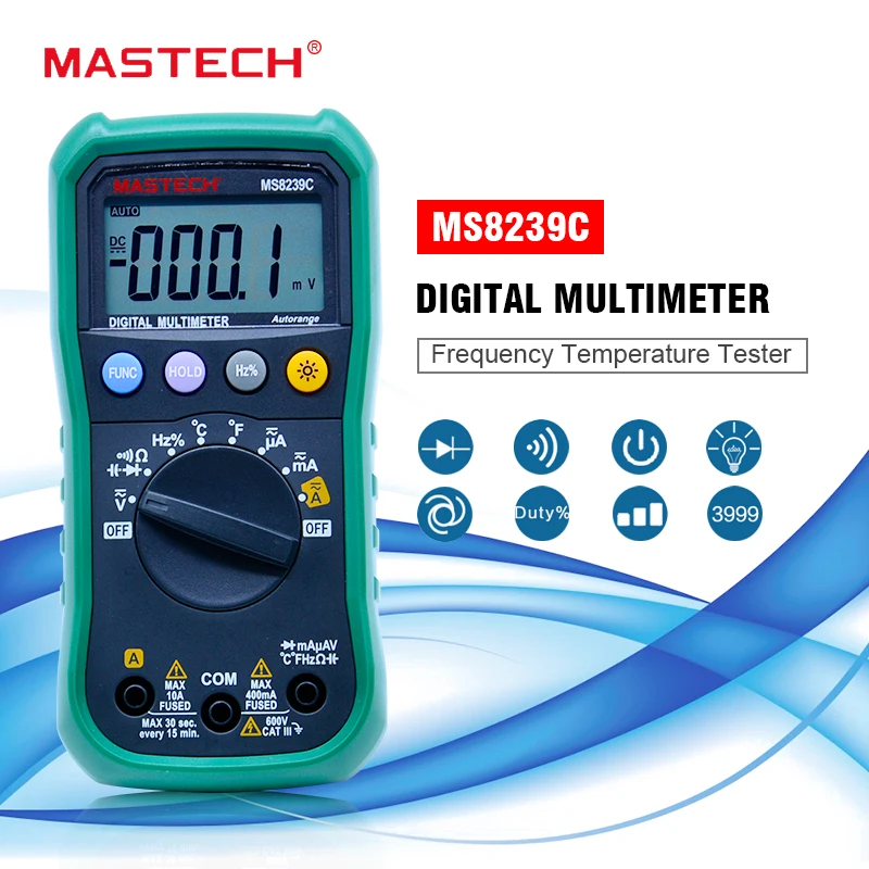 Цифровой Мультиметр MASTECH MS8239C измеритель напряжения переменного/постоянного