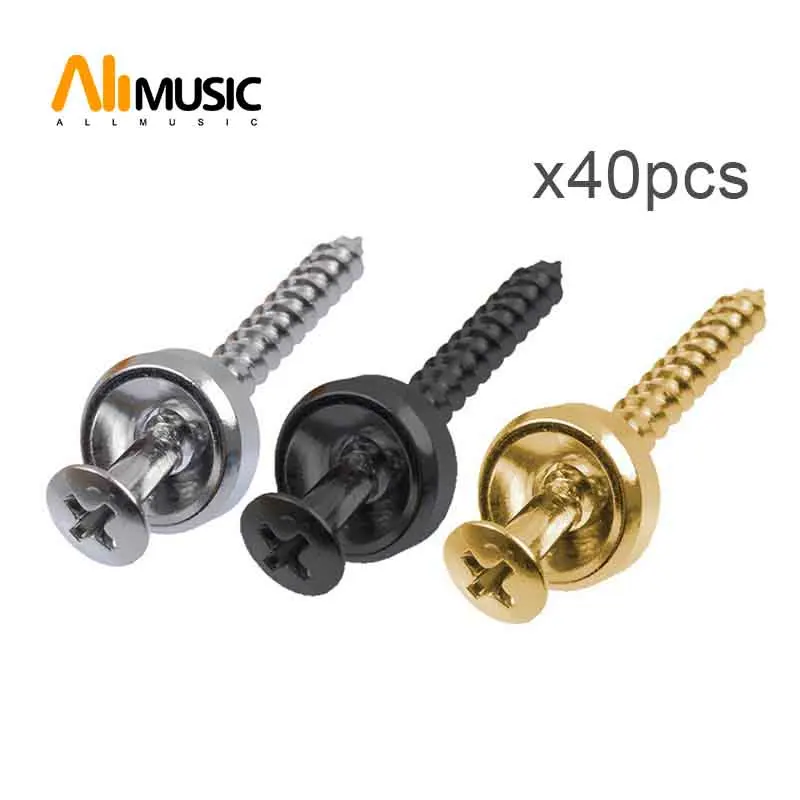 

40pcs Guitar neck Joint Plate Screw Bushings Ferrules For Neck Mounting With Screws black-chrome-Gold