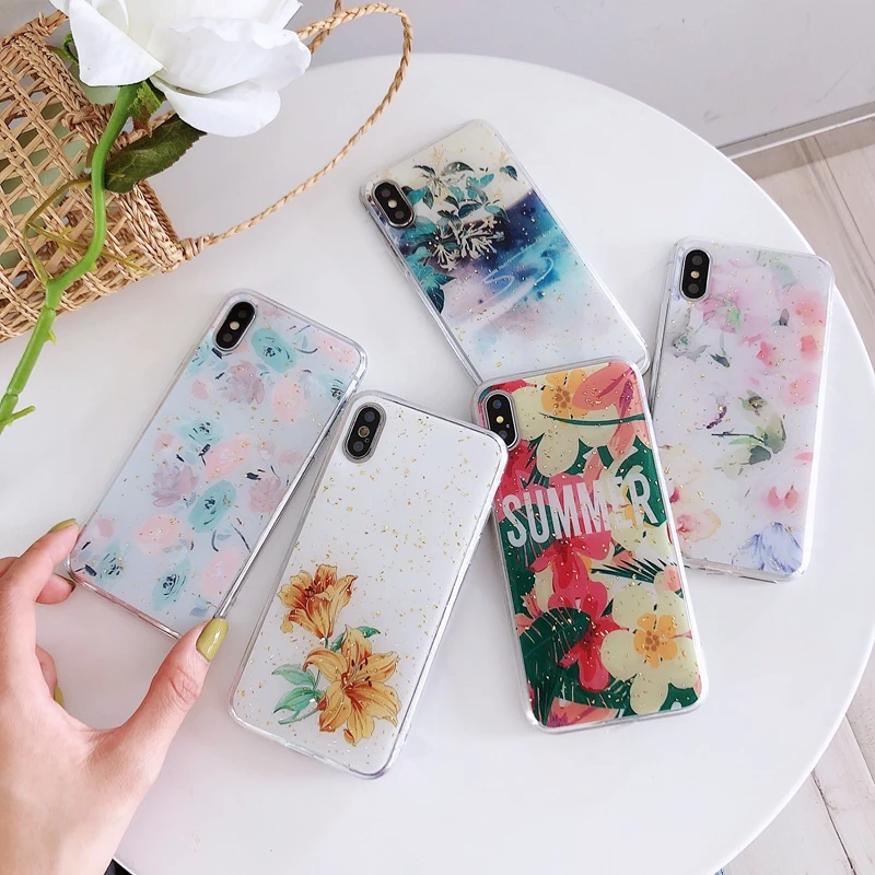 Цвет с цветочным орнаментом в цветочек блестками сверкающей Золотой Фольга для