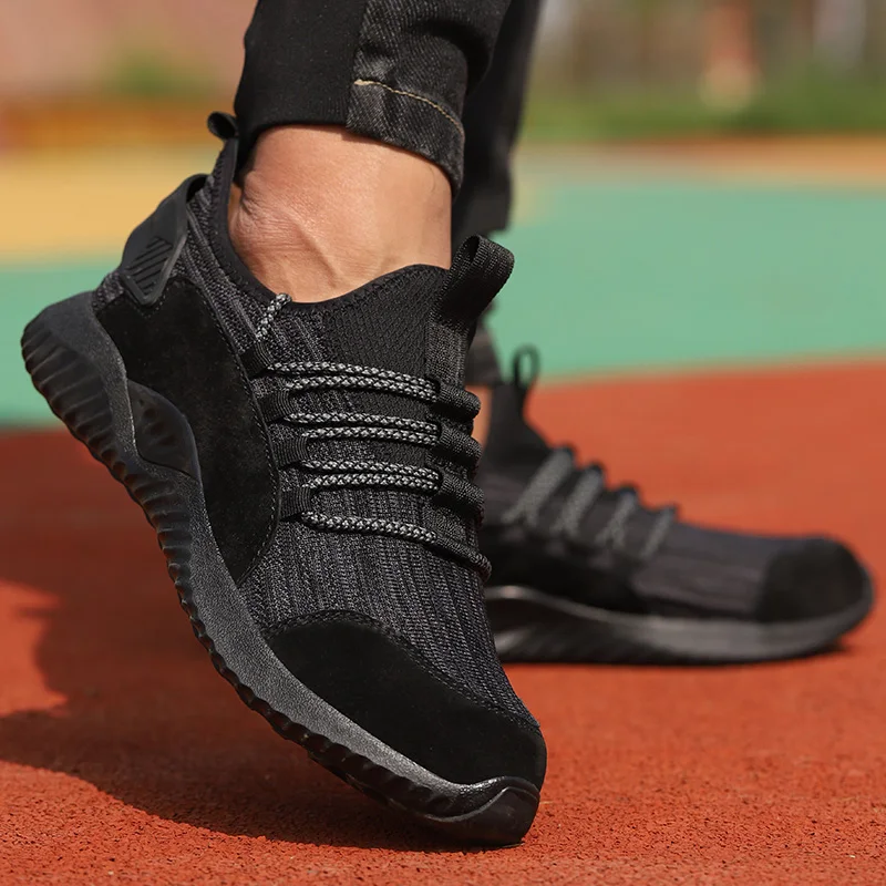 Прямая поставка сверхлегкие мужские защитные туфли со стальным носком дышащие