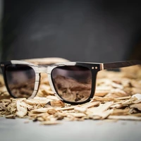 ebony ice tree wood sunglasses men polarized handmade square bamboo wooden sun glasses women