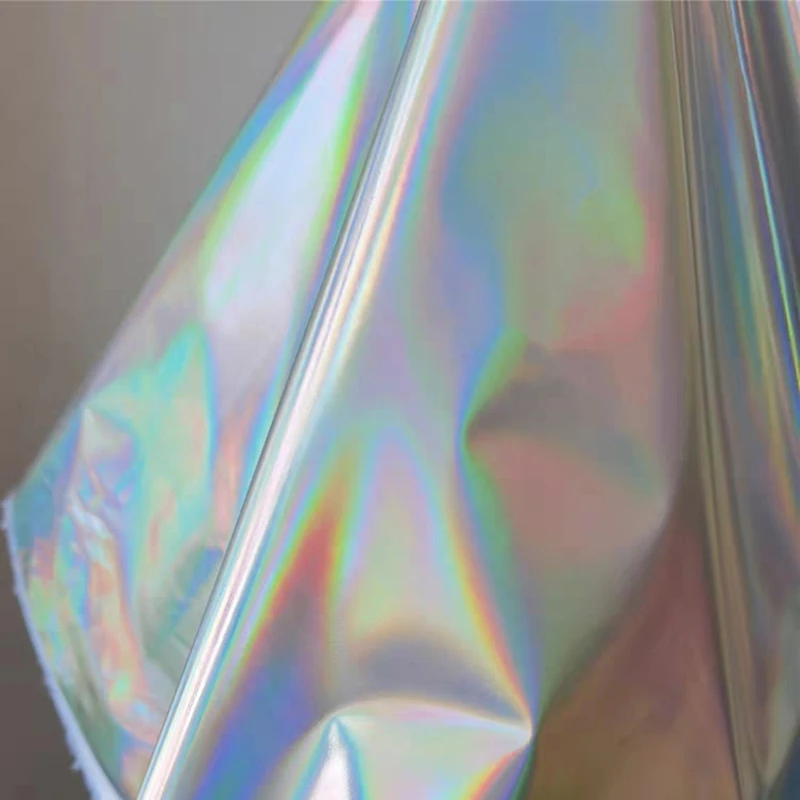 Переливающаяся голографическая ткань яркий цвет водонепроницаемая Женская