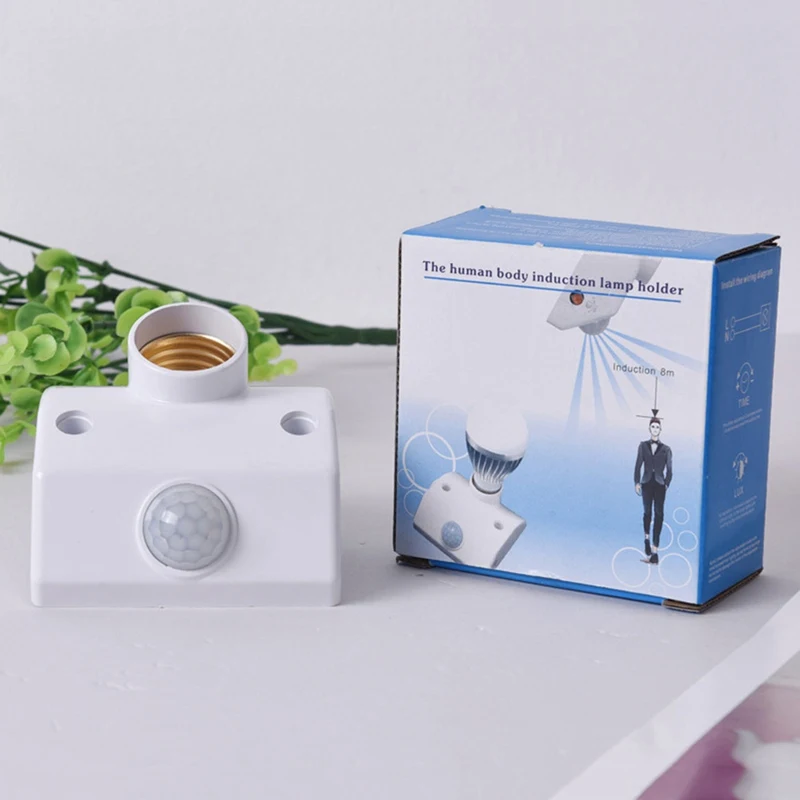 

Automatic Human Body Infrared IR Sensor LED Bulb Light E27 Base PIR Motion Detector Wall Lamp Holder Socket Switch