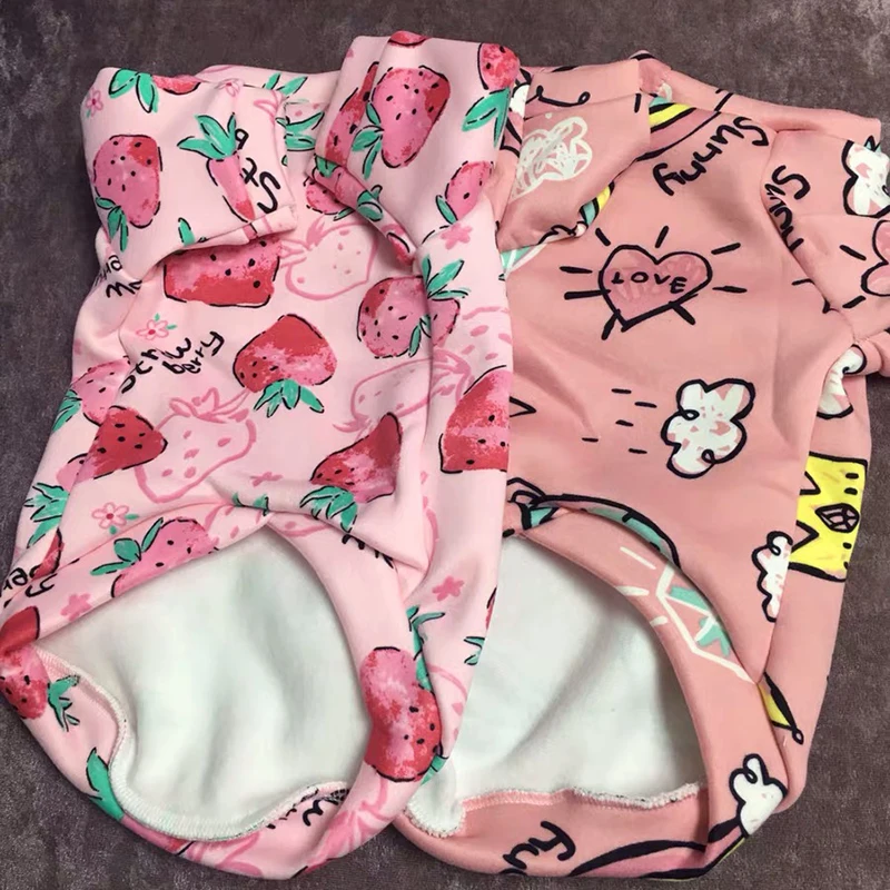 Одежда для собак зимнее теплое пальто питомцев куртка клубника одежда щенков