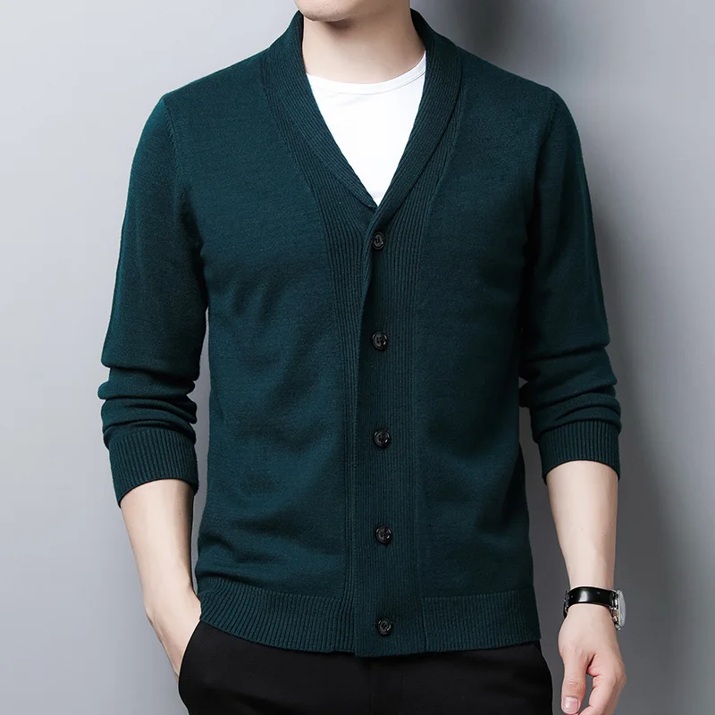 

New Design Man Turn-Down Collar Sweater Coat Autumn Male Fashion Knitwear Coat Long Sleeve Knit Cardigan