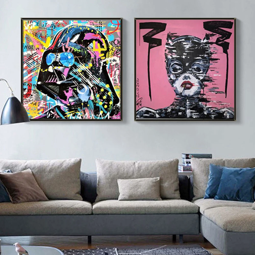 

Disney Marvel Graffiti Superhero Avengers Canvas Paintings Poster and Print Captain America Wall Art Picture for Room Home Decor