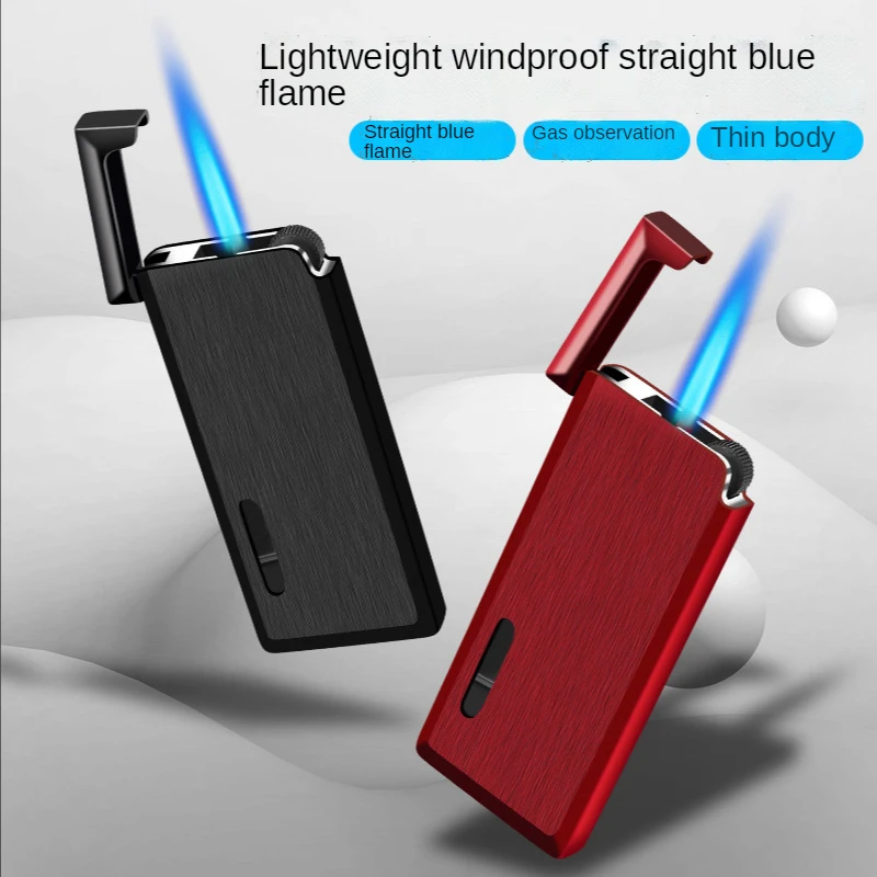 

Windproof Inflatable Lighter Ultra-thin Grinding Wheel Straight Into The Lighter Transparent Steam Box Drawing Cigarette Lighter