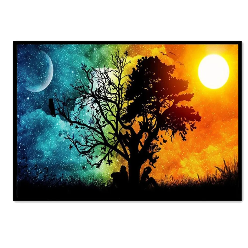 

New product 5D diamond embroidery DIY sunset tree cross stitch diamond painting mosaic home decoration