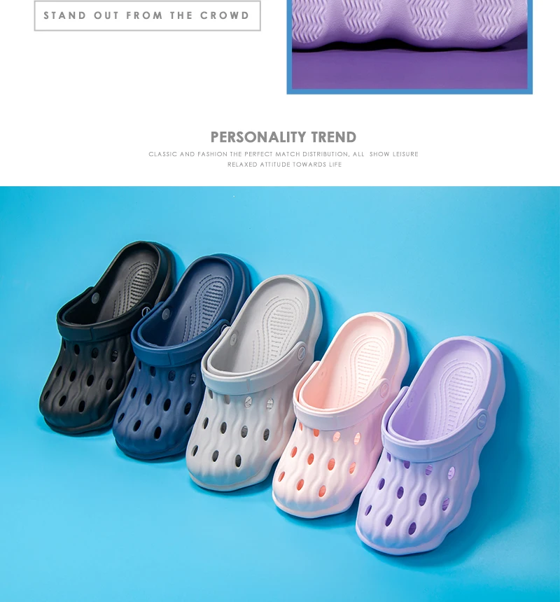 

2021 New Fashion Sandals Men Clogs Slippers Soft Bottom Beach Sandals Women Clog Sandals Comfortable Breathable EVA