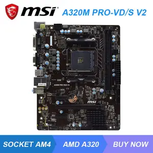msi a320m pro vds v2 socket am4 amd a320 desktop motherboard ddr4 32gb support ryzen 5 2500x 3600 cpus pci e 3 0 vga dvi usb3 1 free global shipping