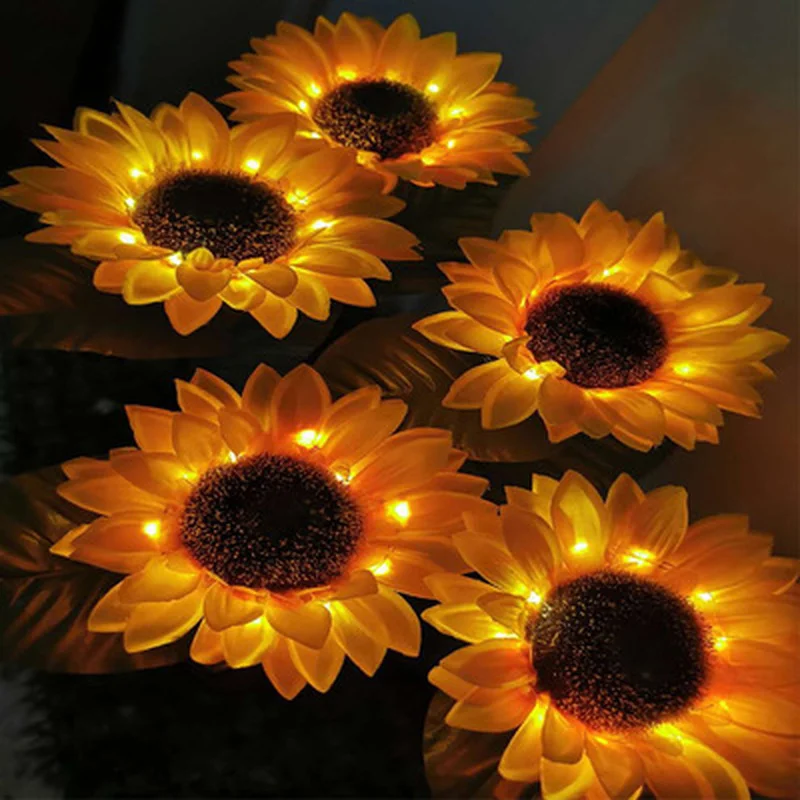 

Garden Lights Solar LED Light Waterproof Sunflower Lawn Light Courtyard Garden Decoration Outdoor Landscape Lighting for Garden