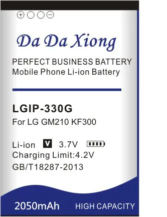 Аккумулятор Da Xiong 2050 мА/ч LGIP330G LGIP 330G Батарея для LG GM210 KF240 KF245 KF300 KF305 KF330 KM380 телефон