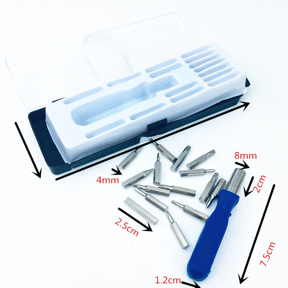 

15 in 1 Screwdriver Set Precision Torque Screwdriver Multi-specification Portable Manual Repair Tools Lot With Storage Box