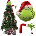 Grinch Рождественская елка на руку, украшения, держатель, Топпер, пушистый зеленый грим, Топпер для рождественской елки, рождевечерние, детские подарки