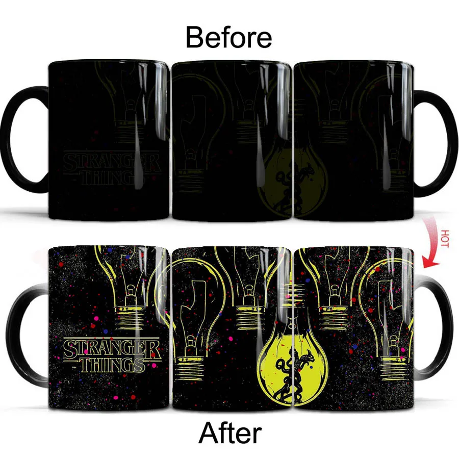 

2021 Stranger Things Coffee Mugs 350ml Ceramic Tv Show Color Changing Travel Mug and Tea Cup