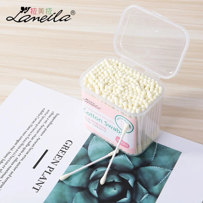 Нетканая тканевая катушка ватные тампоны с двойной головкой спиральные круглым