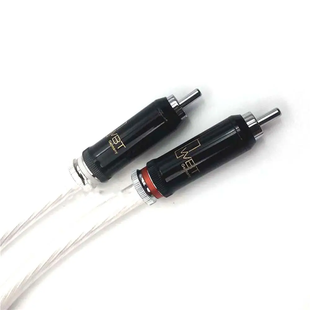Посеребренный медный кабель 2RCA к HIFI 7N OCC RCA разъем разъему аудиокабель для