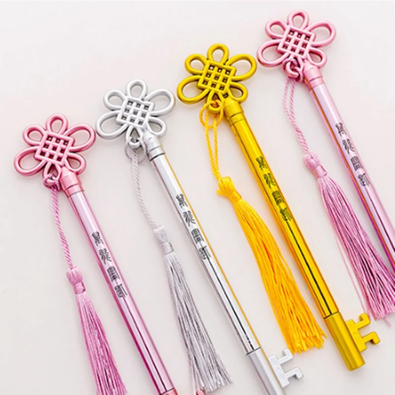 0 5 мм ручка в китайском стиле с бахромой форме ключа для подписи Escolar Papelaria