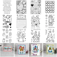 cute gnome clear stamps no metal cutting dies for diy scrapbooking photo album paper card decoration embossing craft stamps