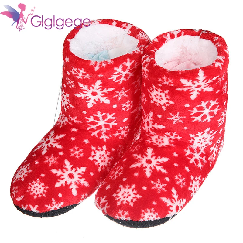 Glglgege 2021 Warm Winter Slippers Home Family Shoes Winter Snowflake Snow Slippers Shoes Comfort Casual Boots bottes femme