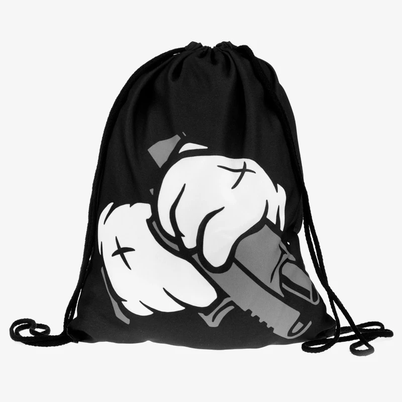 

backpack bags fashion men mini drawstring man Backpack 3D printing travel softback bags men drawstring bag Male Student new