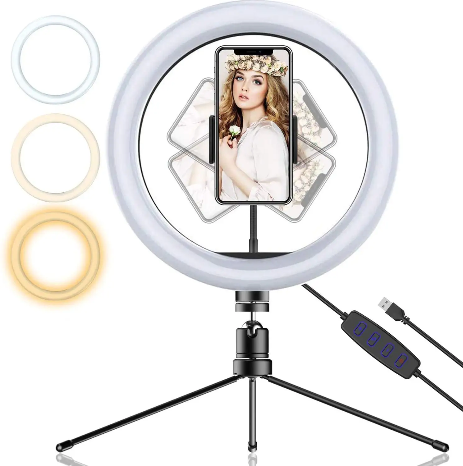 Кольцевой светильник для фотосъемки 26 см кольцевой телефона штатив светодиодный