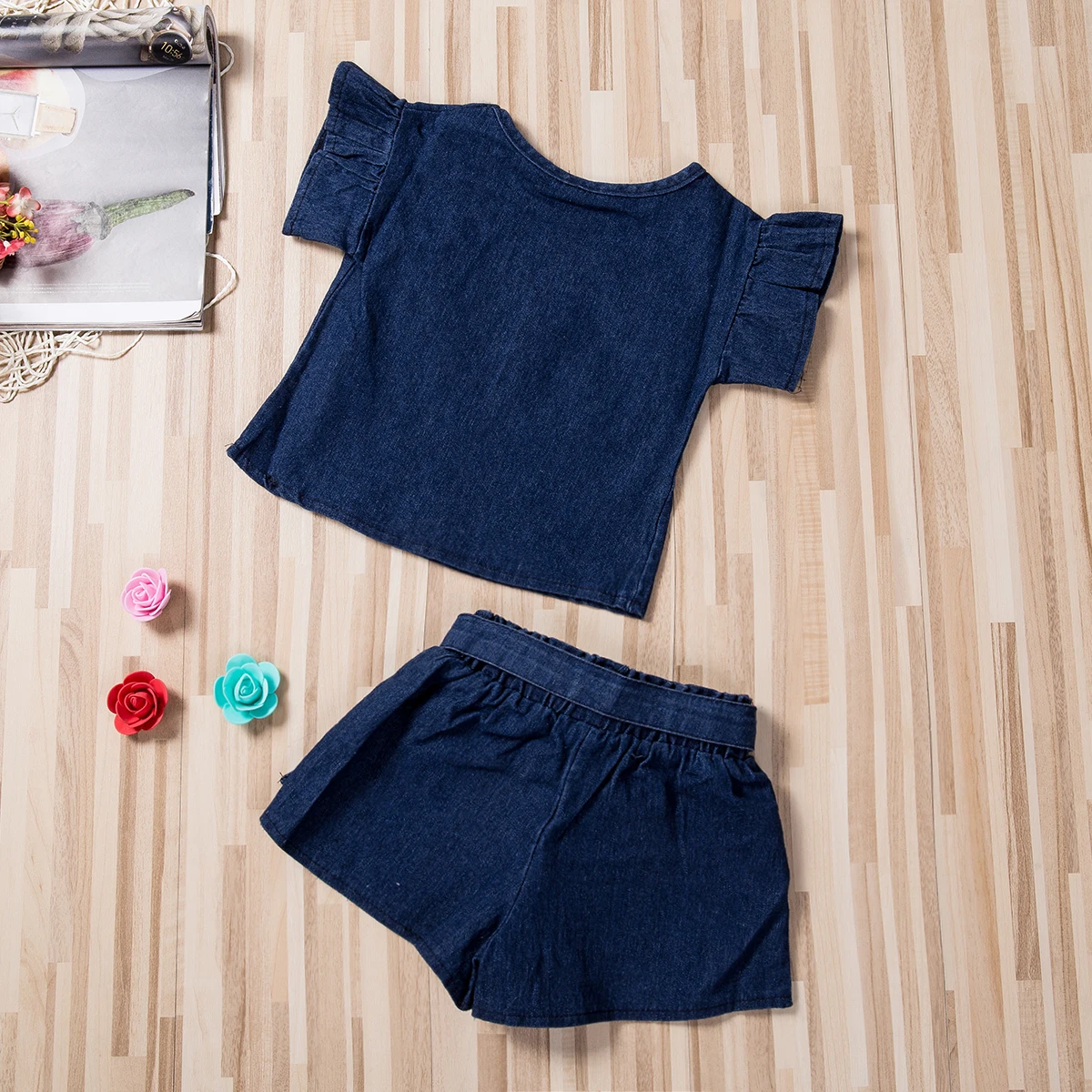 

FKids Baby Girls Summer Outfit Clothes Denim T-shirt Tops+Shorts Pants Outfits