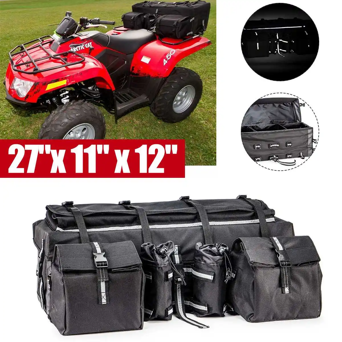 

27x 11x 12In Универсальный водонепроницаемый автомобильный багажник на крышу грузовая Сумка багажная сумка для хранения куб сумка для путешест...