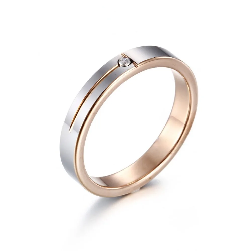 

Fashion Tungsten Steel Men and Women Rings Personalized Simple Single Diamond Vintage Ring Accessories