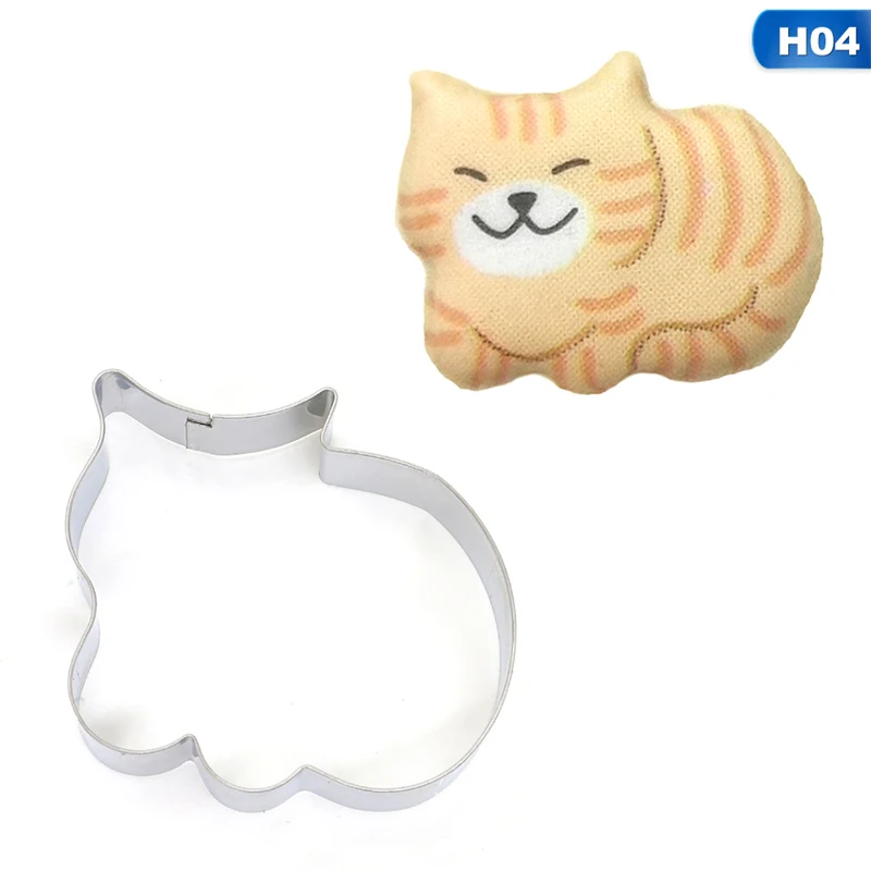 H04 5 стилей форма для выпечки тортов DIY украшения домашнее животное кошка кость лапа формочка для печенья 3D кондитерский шприц для украшения изделий печенье cиликоновая форма пресс-форм - Цвет: H04