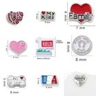 Подвески из сплава в виде букв, семья, мать, любовь, мои дети, незакрепленные, для самостоятельной сборки, кулон в форме сердца, для стеклянного фото, медальона, ожерелья, ювелирные изделия, 20 шт.