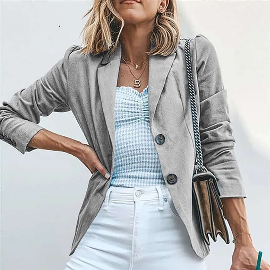 Женские офисные пальто женские однотонные куртки с отложным воротником длинными