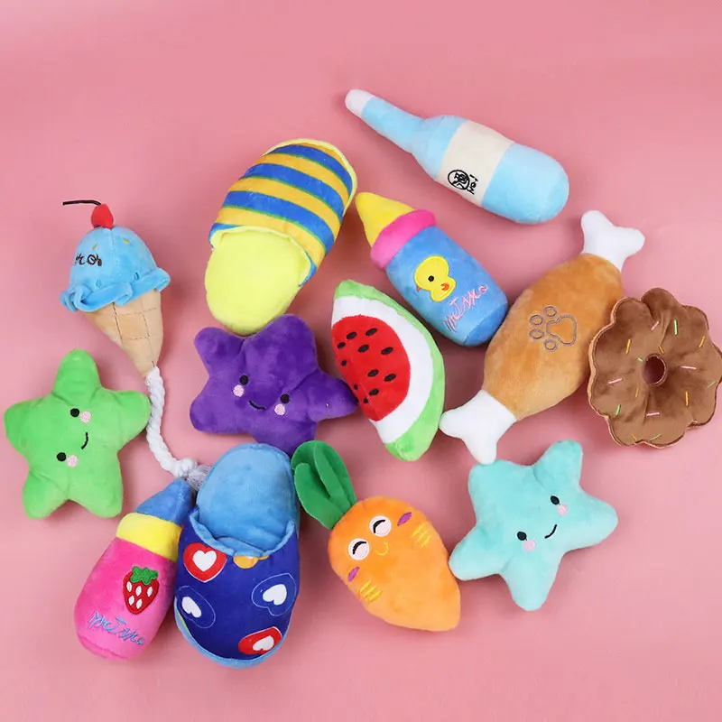 

Забавная пищалка для домашних животных, игрушка для собак, фрукты, звезда, разные формы, чистка зубов, жевательные игрушки, мягкий хлопок, кошка, плюшевая собака, аксессуары для маленьких собак