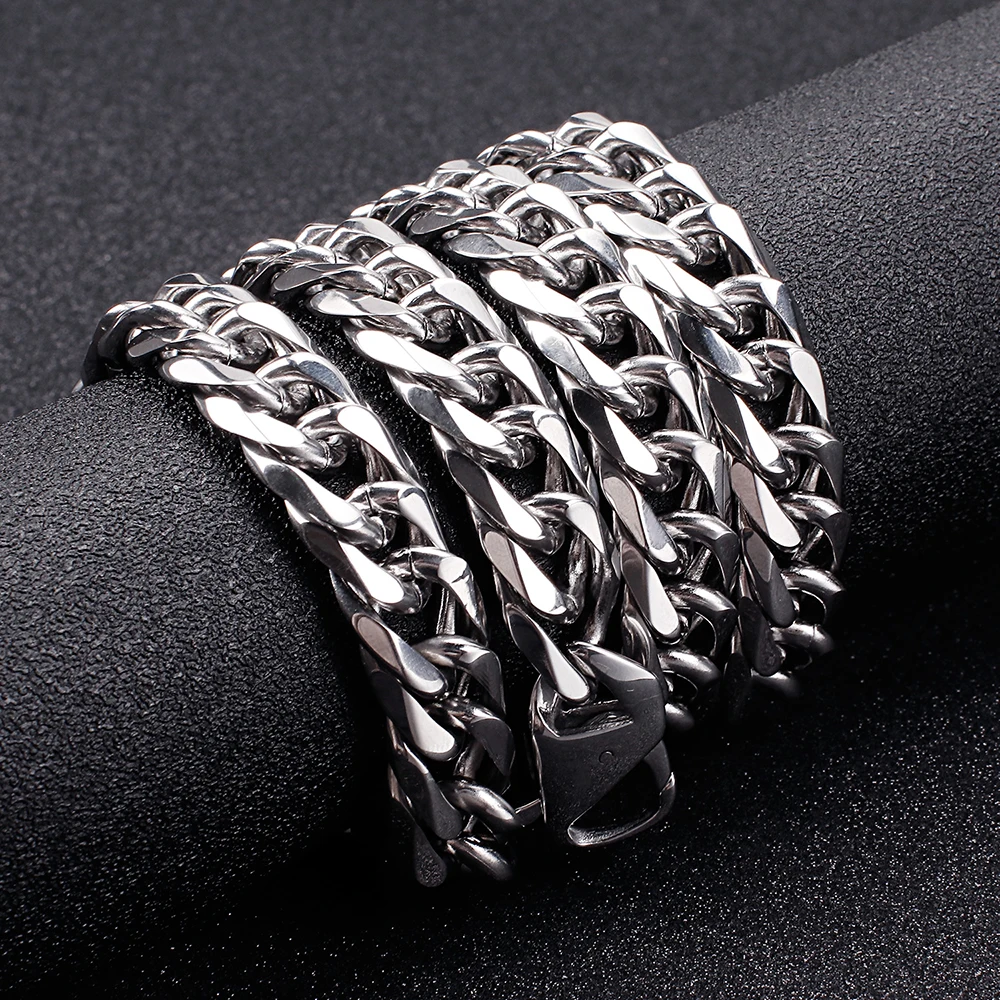 Цепь из кубинской панцирной цепи для мужчин и женщин ожерелье большой массивной