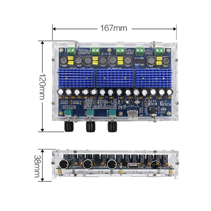 TPA3116D2 Sound Audio Amplifier Home Amplifier For Powerful Bluetooth 5.0 Speaker 100W Subwoofer Board Stereo 4 Channel Amplify