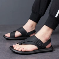 mens sandals new 2021 breathable leather breathable beach dual use leisure and comfortable driving leather sandals for men