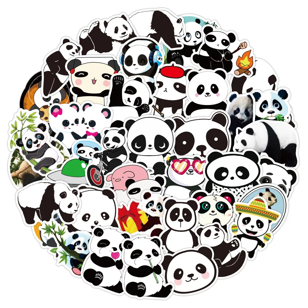 

D3357 Homegaga 50pcs Cute Panda Stickers DIY Scrapbook Fridge Phone Guitar Laptop Luggage Animal Decal Sticker for Kid Toys