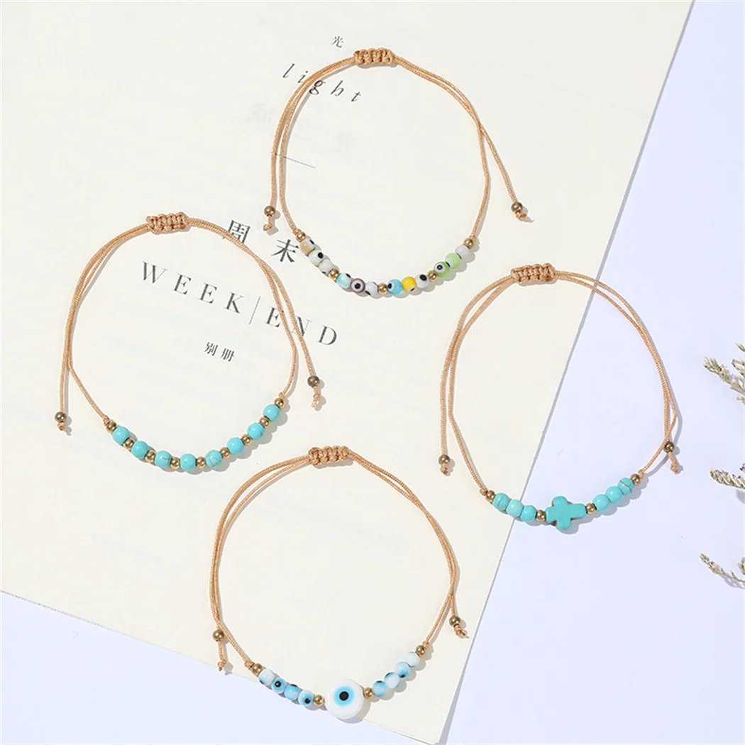 

Simplicity cross Bracelet Small fresh women Jewelery Personalized eye Retro man Bracelets men Gift Jewelery Weave Bracelet