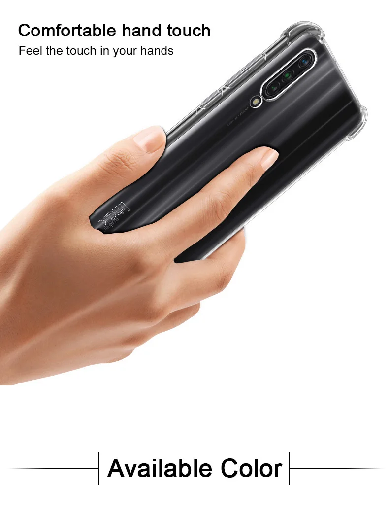 IMAK Xiaomi mi CC9 чехол mi CC9 Силиконовый мягкий прозрачный ТПУ чехол для Xiaomi mi CC9e с пленкой