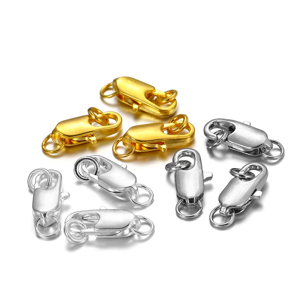 

30Pcs/set Alloy Lobster Claw Clasps Hooks with Copper Split Open Jump Rings Connector For DIY Jewelry Making Finding Accessories