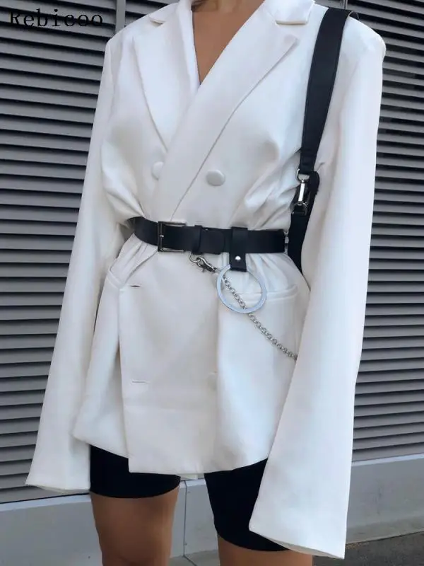 Женский двубортный Блейзер Rebicoo с металлическими пуговицами | Женская одежда