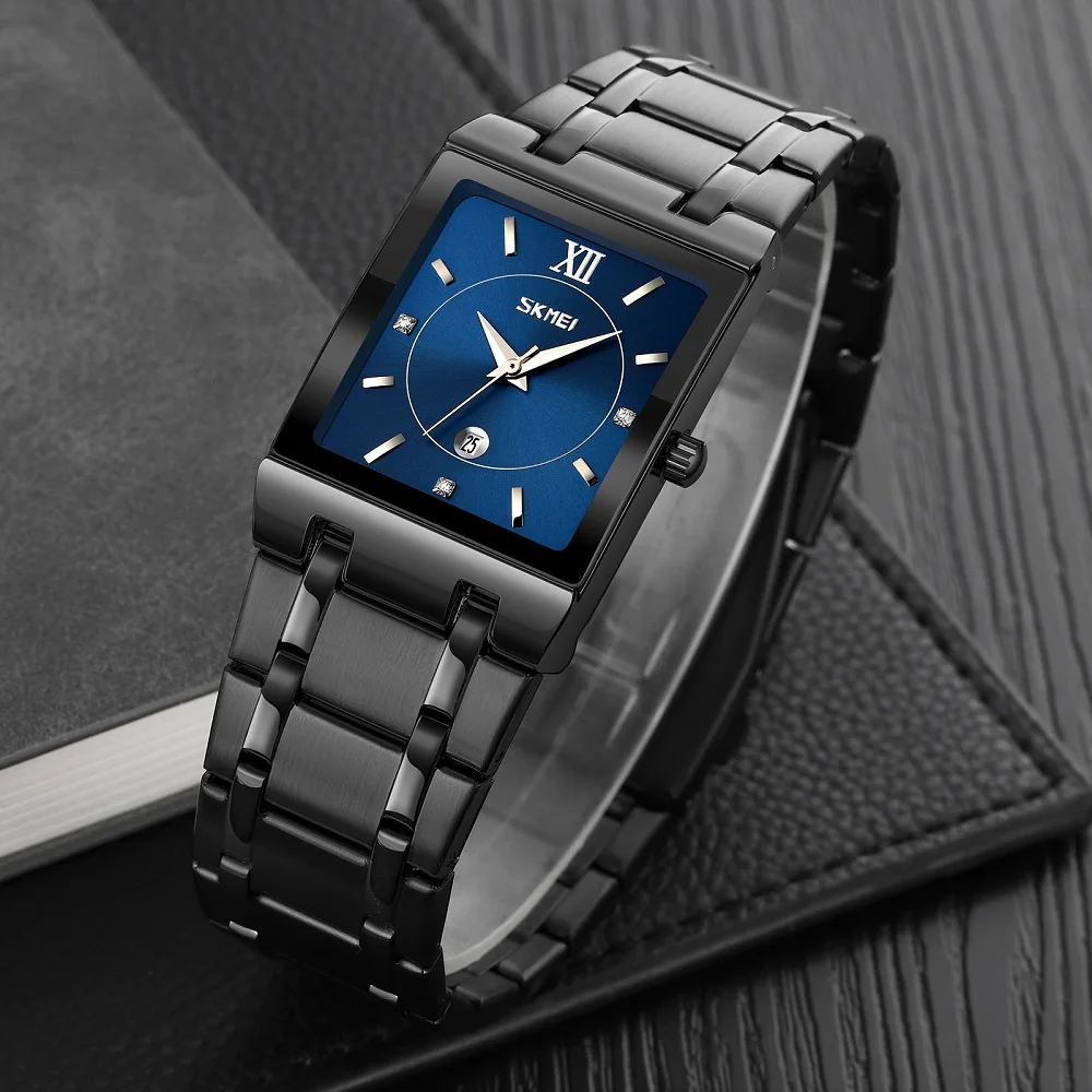 Часы SKMEI Мужские кварцевые с квадратным циферблатом люксовые простые