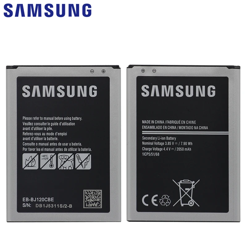 Оригинальная батарея samsung EB-BJ120CBU EB-BJ120CBE 2050 ма-ч для samsung Galaxy J1 версия J120 J120F J120A J120H J120T J120DS